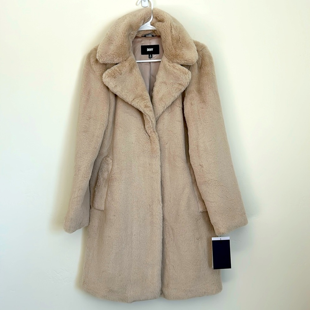 DKNY faux fur coat
